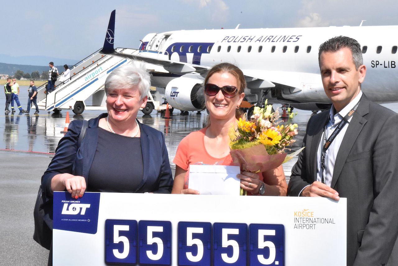 Kosice Airport welcomed 55 555th LOT passenger!