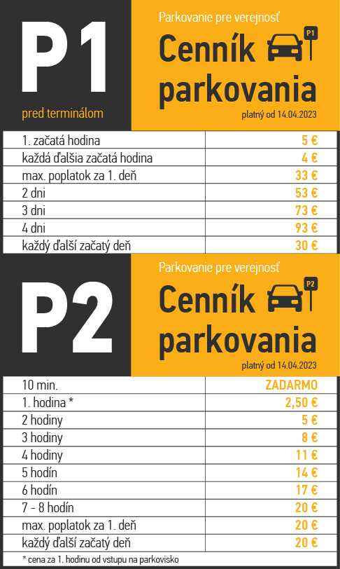 Parkovanie P1 a P2